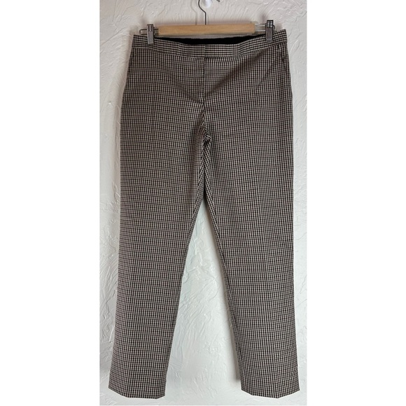Theory Women’s Wool Blend Straight Leg Plaid Pants Brown/Tan Lightweight, size 6 - Picture 1 of 10